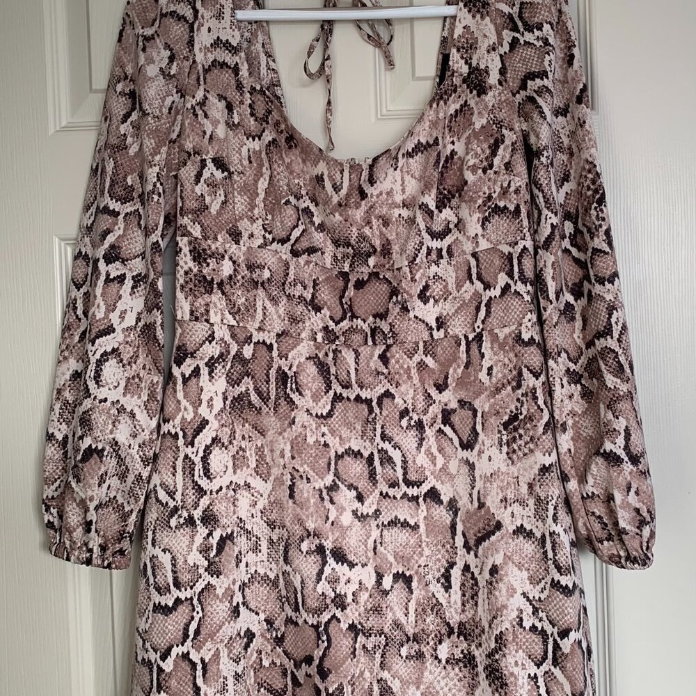Brown Snakeprint Dress by Dynamite
